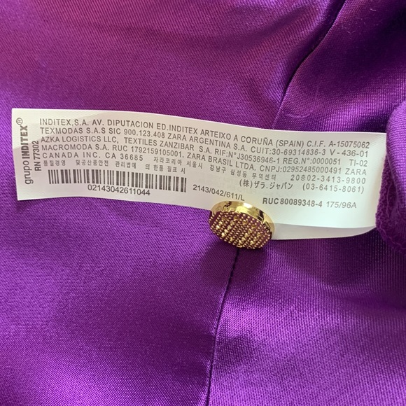 SOLD || Zara Purple Satin Effect Wrap Dress- Size L - Picture 6 of 13